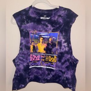 Boys N The Hood NWT Purple Tie Dye Raw Hem Muscle Shirt‎ Tank Top size Large